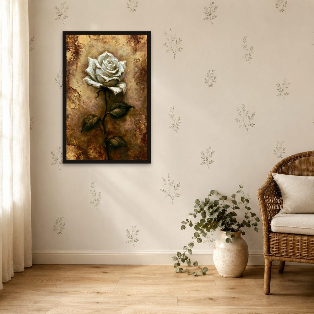 Ivory Rose impasto oil painting wall art by Brunelvi — Ansicht 4