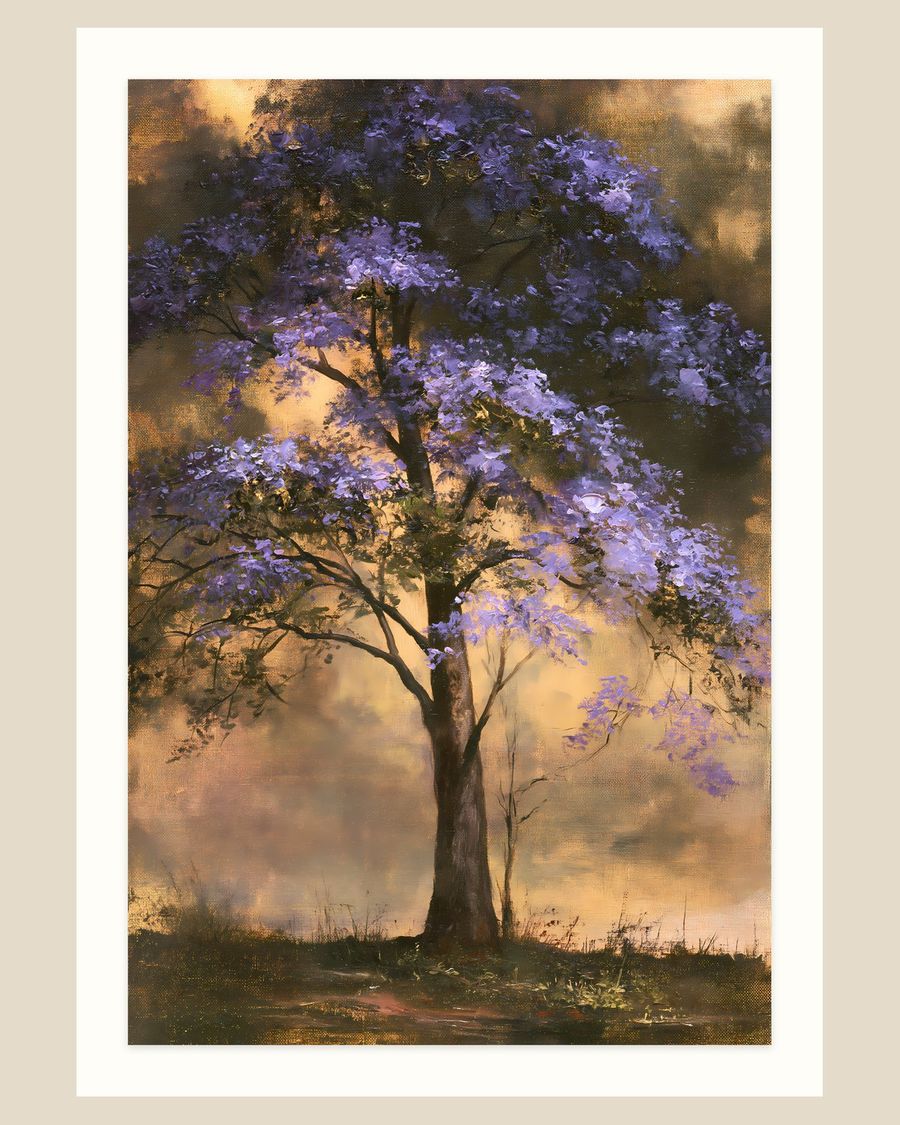 Jacaranda Golden Light — landscapes art print by Brunelvi