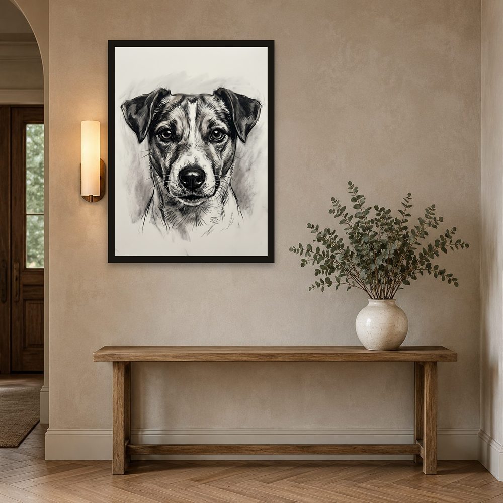Jack Russell Charcoal charcoal drawing wall art by Brunelvi — Ansicht 2