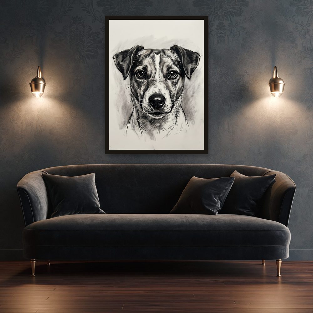 Jack Russell Charcoal charcoal drawing wall art by Brunelvi — Ansicht 3