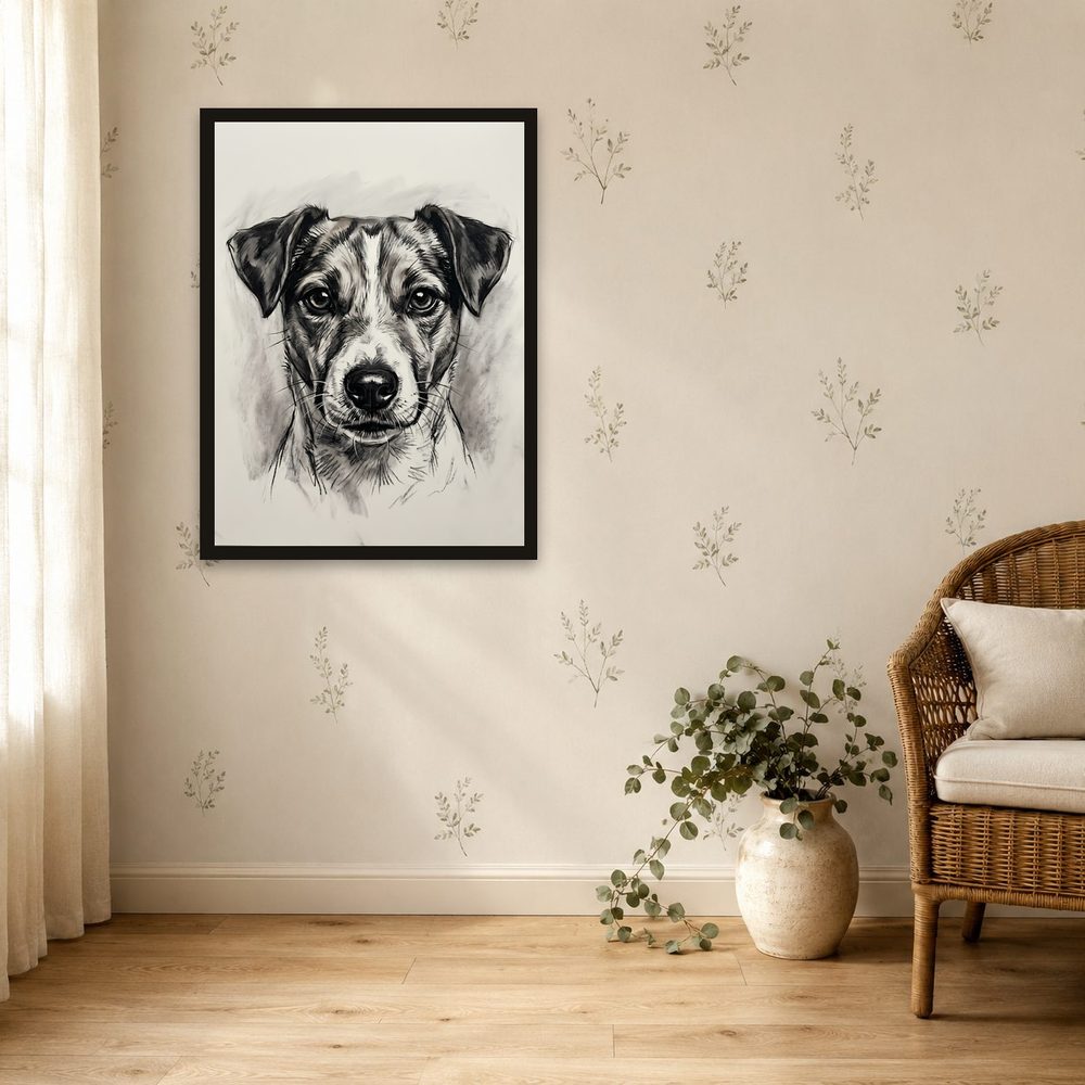 Jack Russell Charcoal charcoal drawing wall art by Brunelvi — Ansicht 4