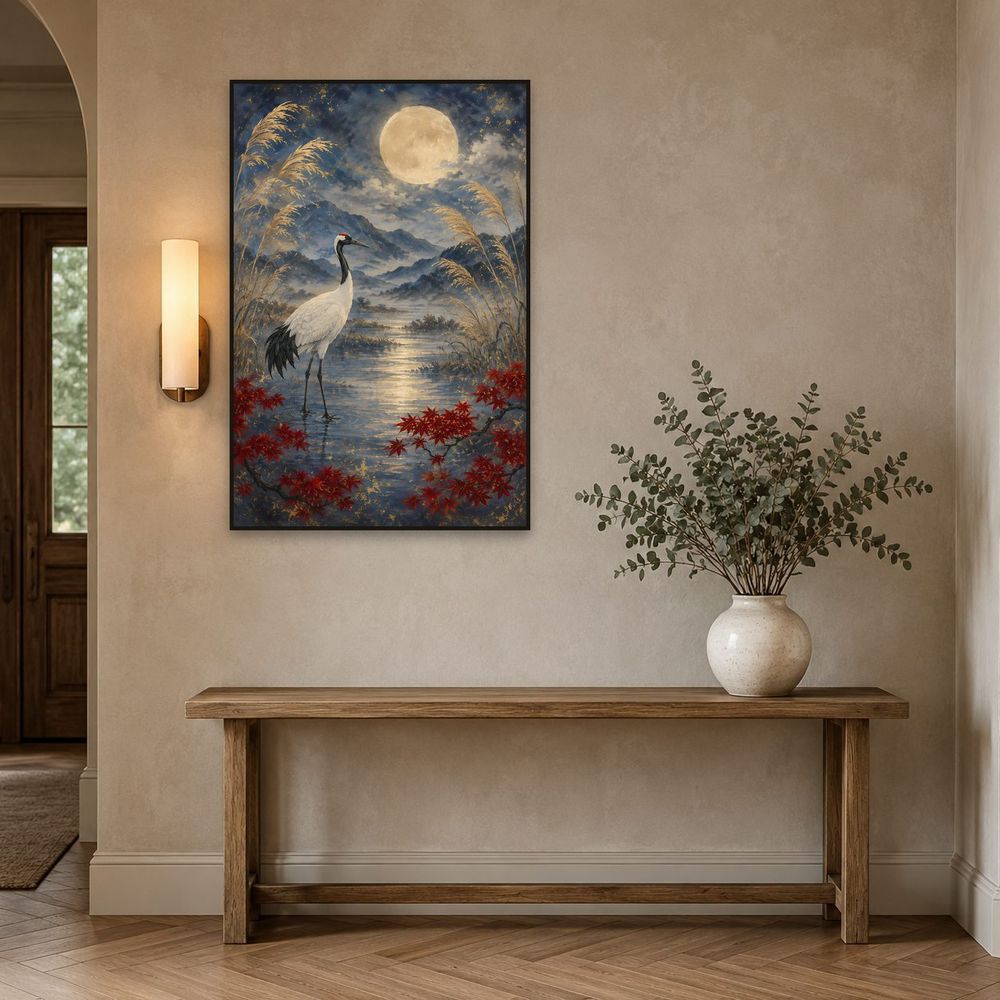 Japanese Crane Moon — animals art print by Brunelvi — view 3