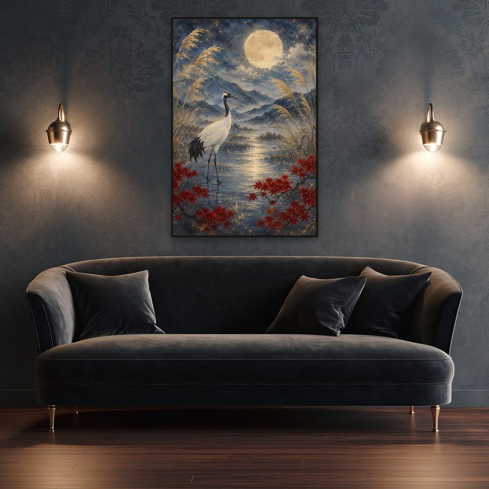 Japanese Crane Moon — animals art print by Brunelvi — view 4