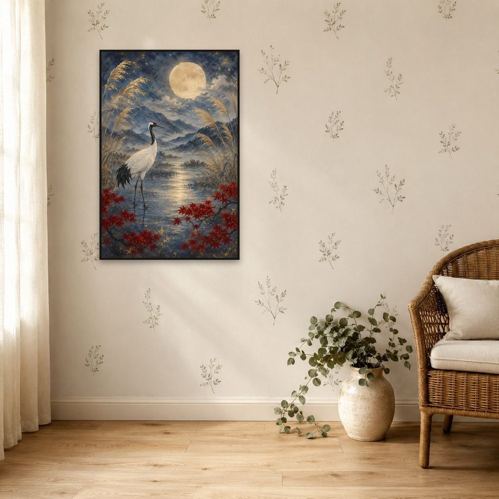Japanese Crane Moon — animals art print by Brunelvi — view 5