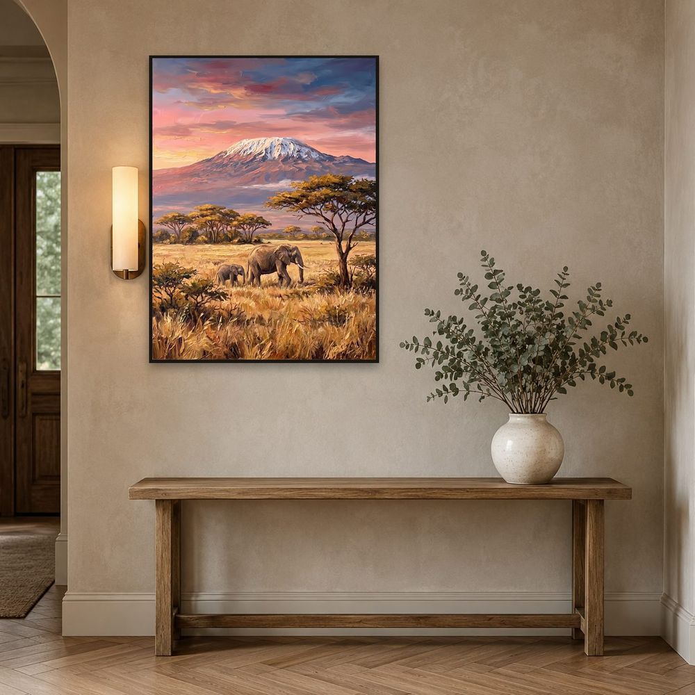 Kilimanjaro Elephants — landscapes wall art print by Brunelvi — view 3