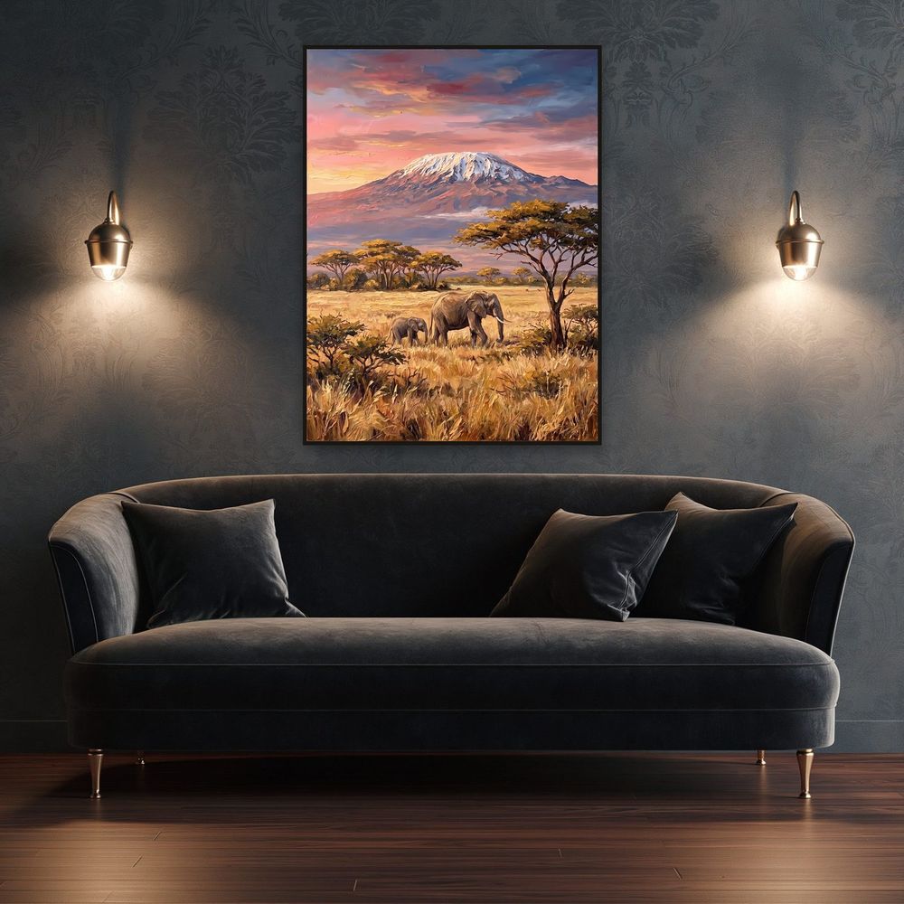Kilimanjaro Elephants — landscapes wall art print by Brunelvi — view 4