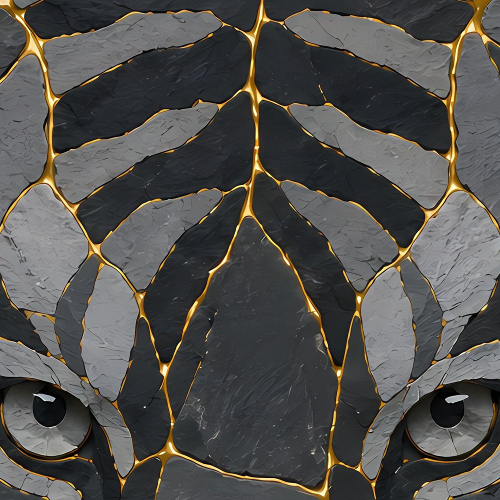 Kintsugi Slate Tiger — animals wall art print by Brunelvi — view 2