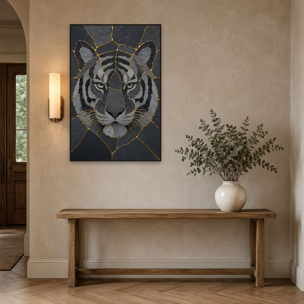 Kintsugi Slate Tiger — animals wall art print by Brunelvi — view 3