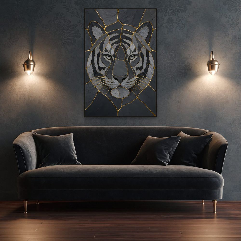 Kintsugi Slate Tiger — animals wall art print by Brunelvi — view 4