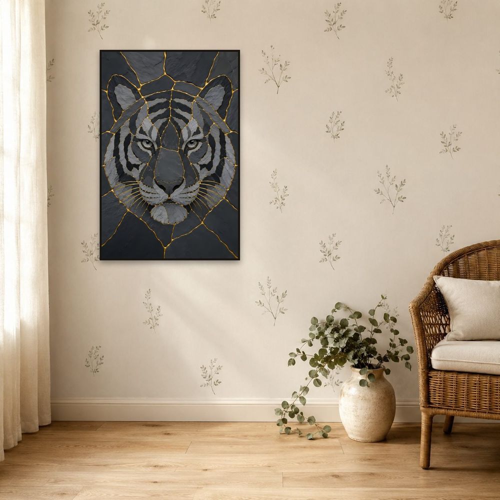 Kintsugi Slate Tiger — animals wall art print by Brunelvi — view 5