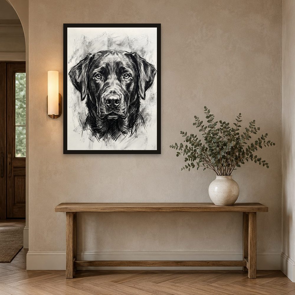 Labrador Charcoal charcoal drawing wall art by Brunelvi — Ansicht 2