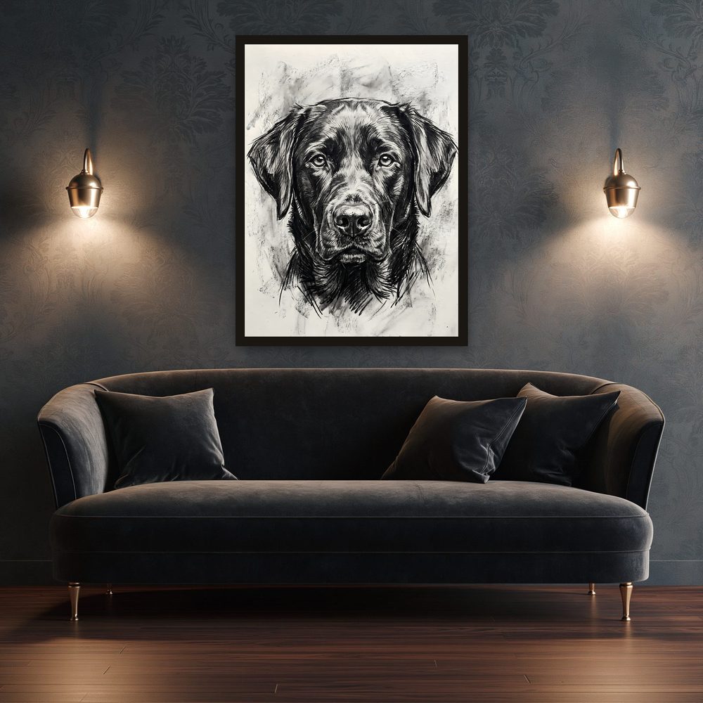 Labrador Charcoal charcoal drawing wall art by Brunelvi — Ansicht 3