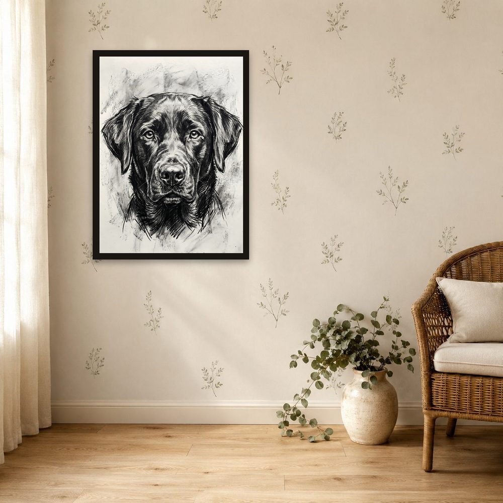 Labrador Charcoal charcoal drawing wall art by Brunelvi — Ansicht 4