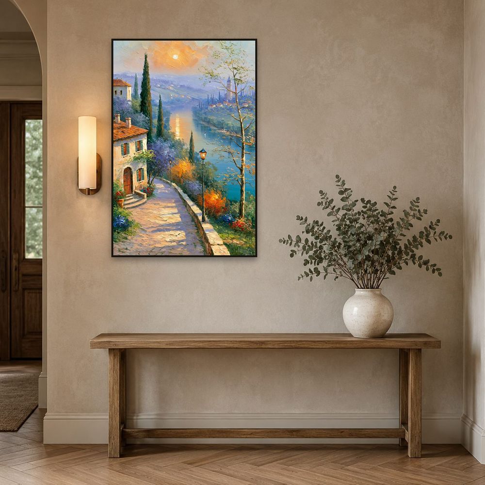 Lakeside Village Path — landscapes wall art print by Brunelvi — view 3
