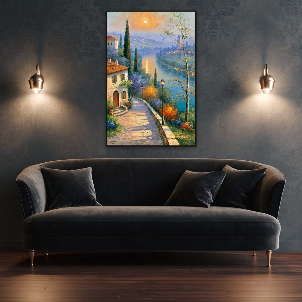 Lakeside Village Path — landscapes wall art print by Brunelvi — view 4