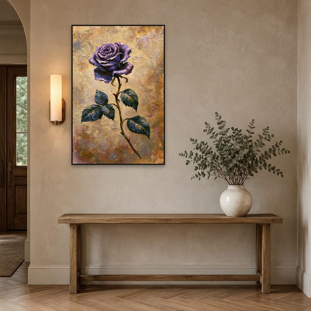 Lavender Gold Rose — florals wall art print by Brunelvi — view 3