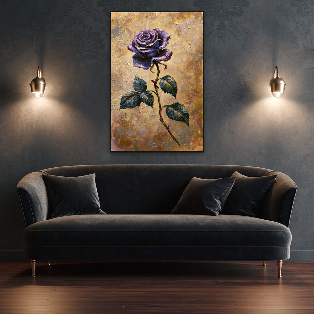 Lavender Gold Rose — florals wall art print by Brunelvi — view 4
