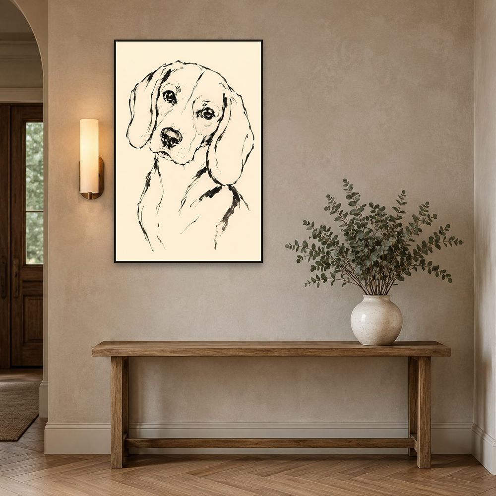 Line Sketch Beagle — animals wall art print by Brunelvi — view 3
