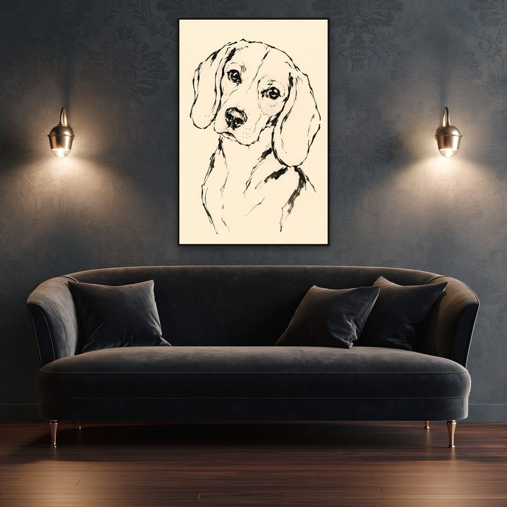 Line Sketch Beagle — animals wall art print by Brunelvi — view 4