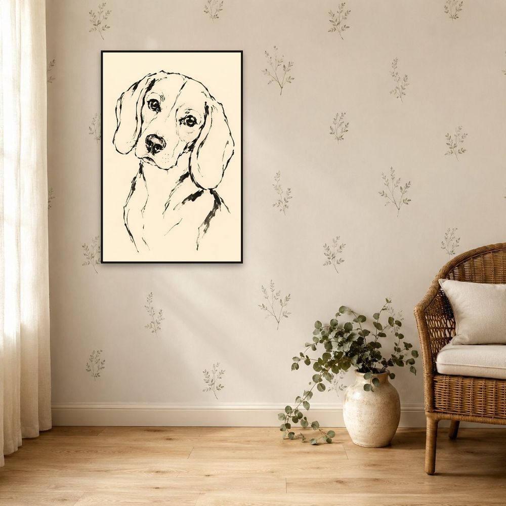 Line Sketch Beagle — animals wall art print by Brunelvi — view 5