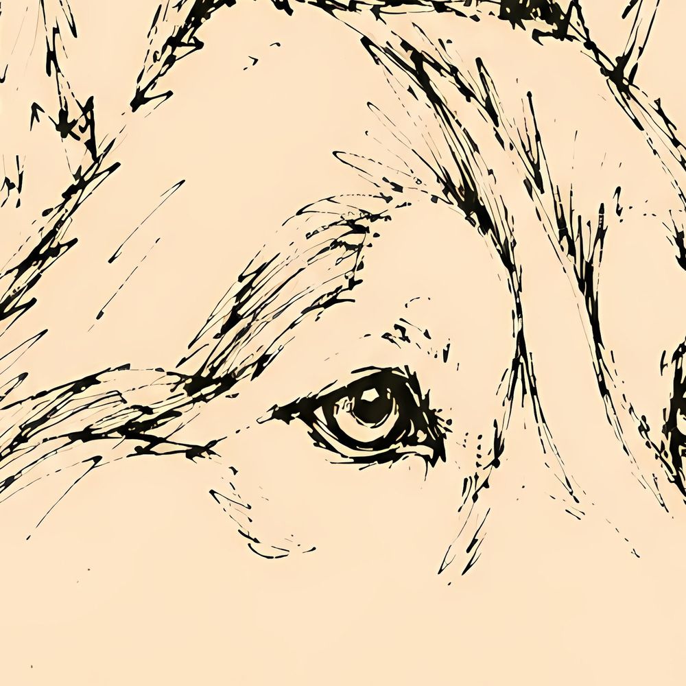 Line Sketch Husky — animals wall art print by Brunelvi — view 2