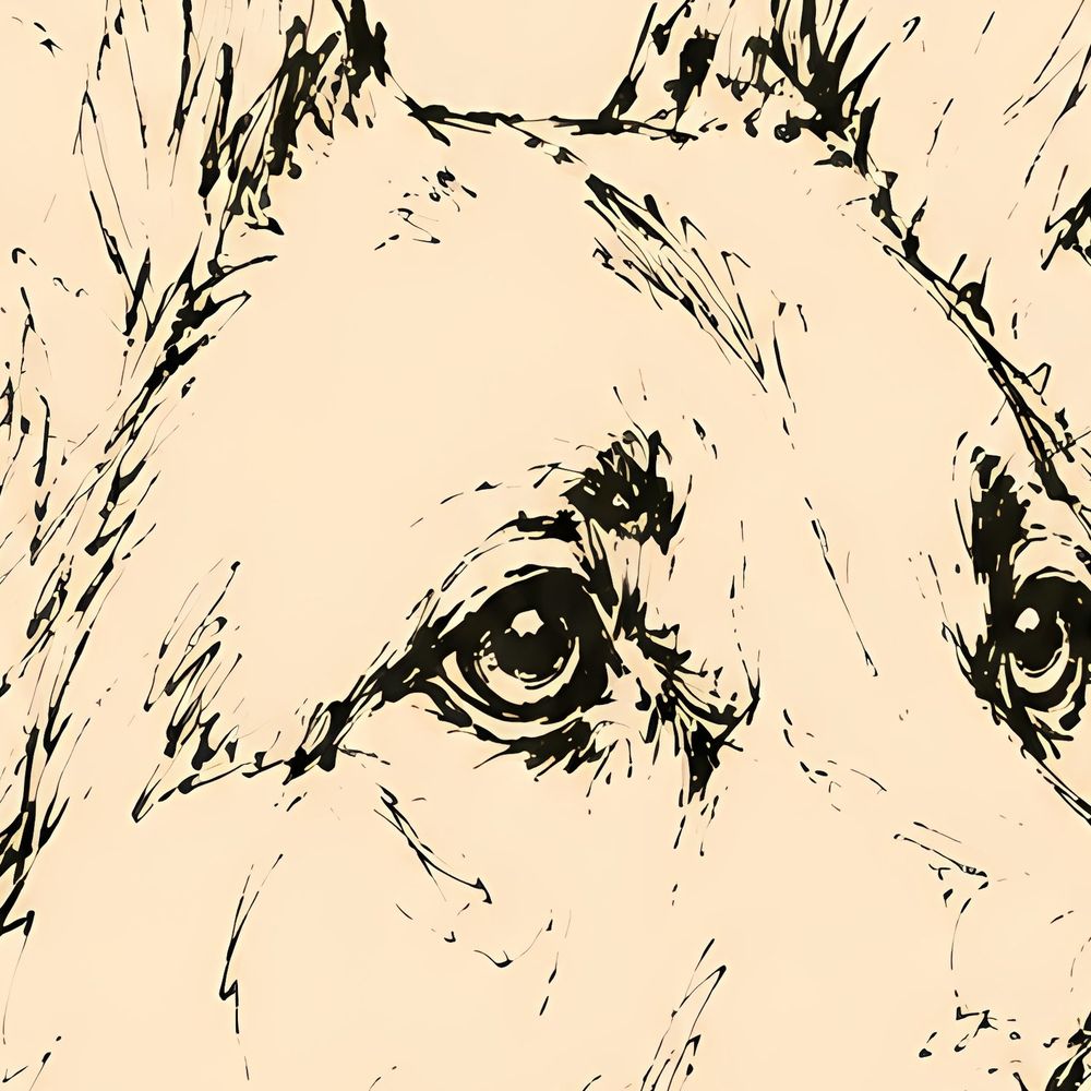 Line Sketch Shepherd — animals wall art print by Brunelvi — view 2