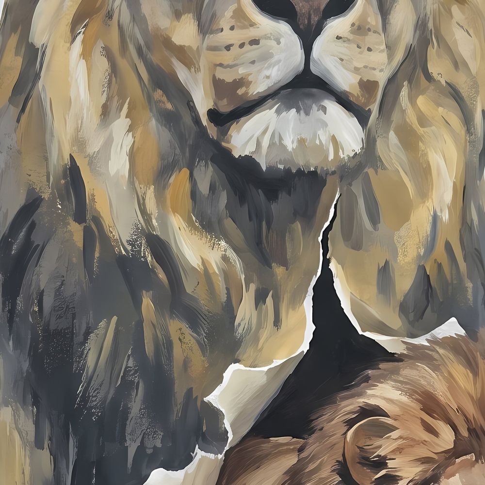 Lion Breaking Through — animals wall art print by Brunelvi — view 2