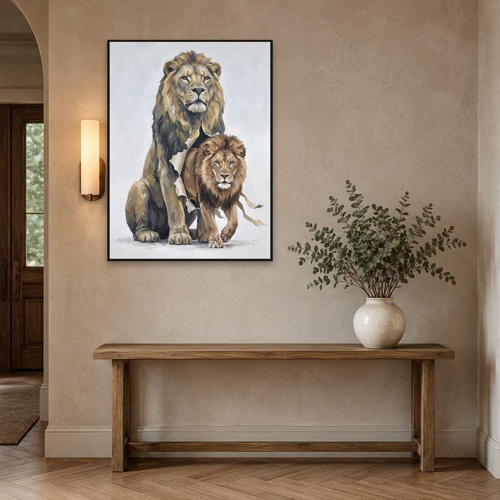 Lion Breaking Through — animals wall art print by Brunelvi — view 3