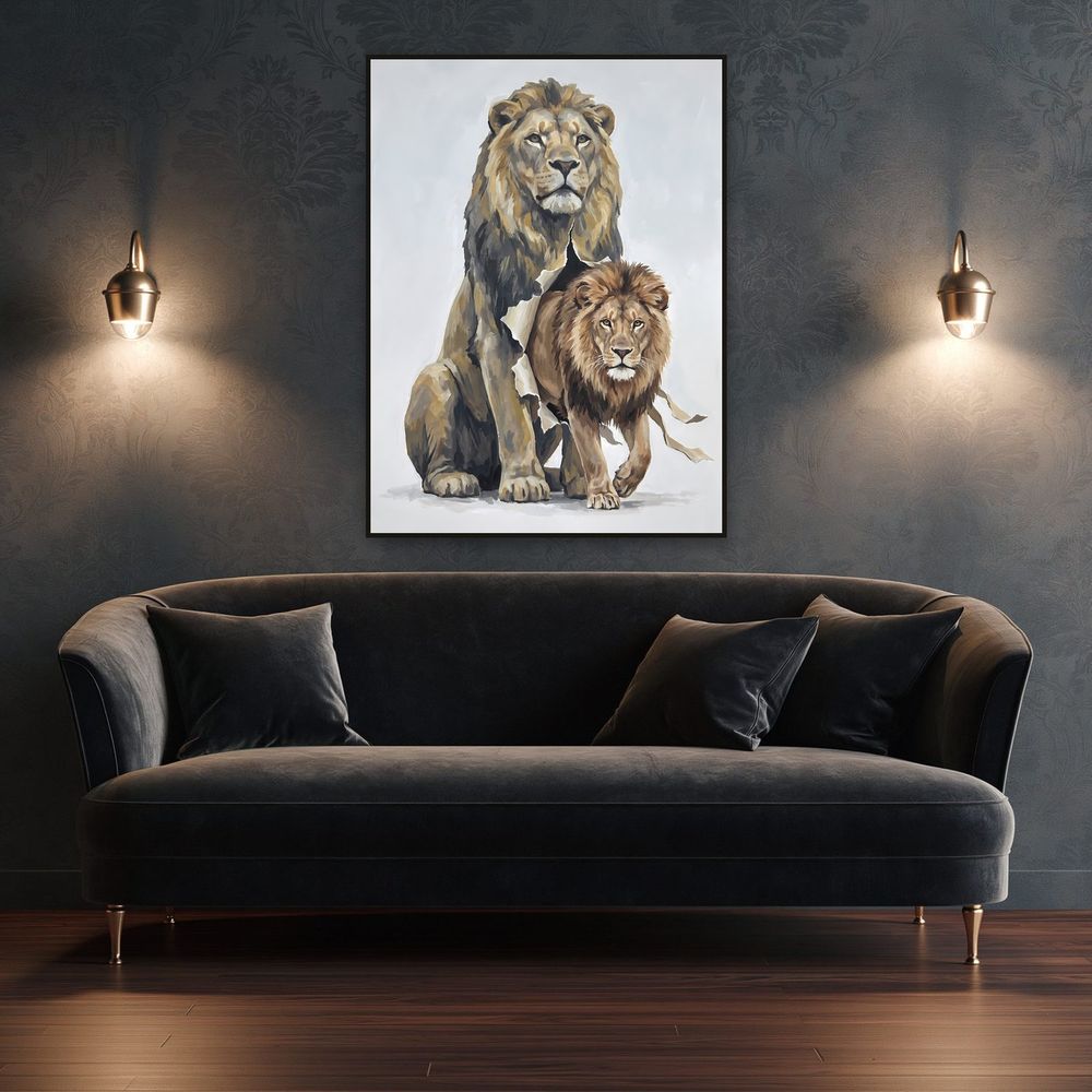 Lion Breaking Through — animals wall art print by Brunelvi — view 4