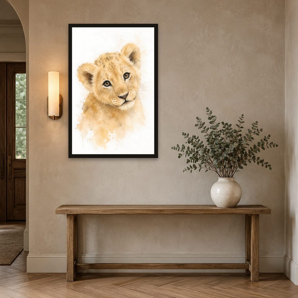 Lion Cub watercolor painting wall art by Brunelvi — Ansicht 2
