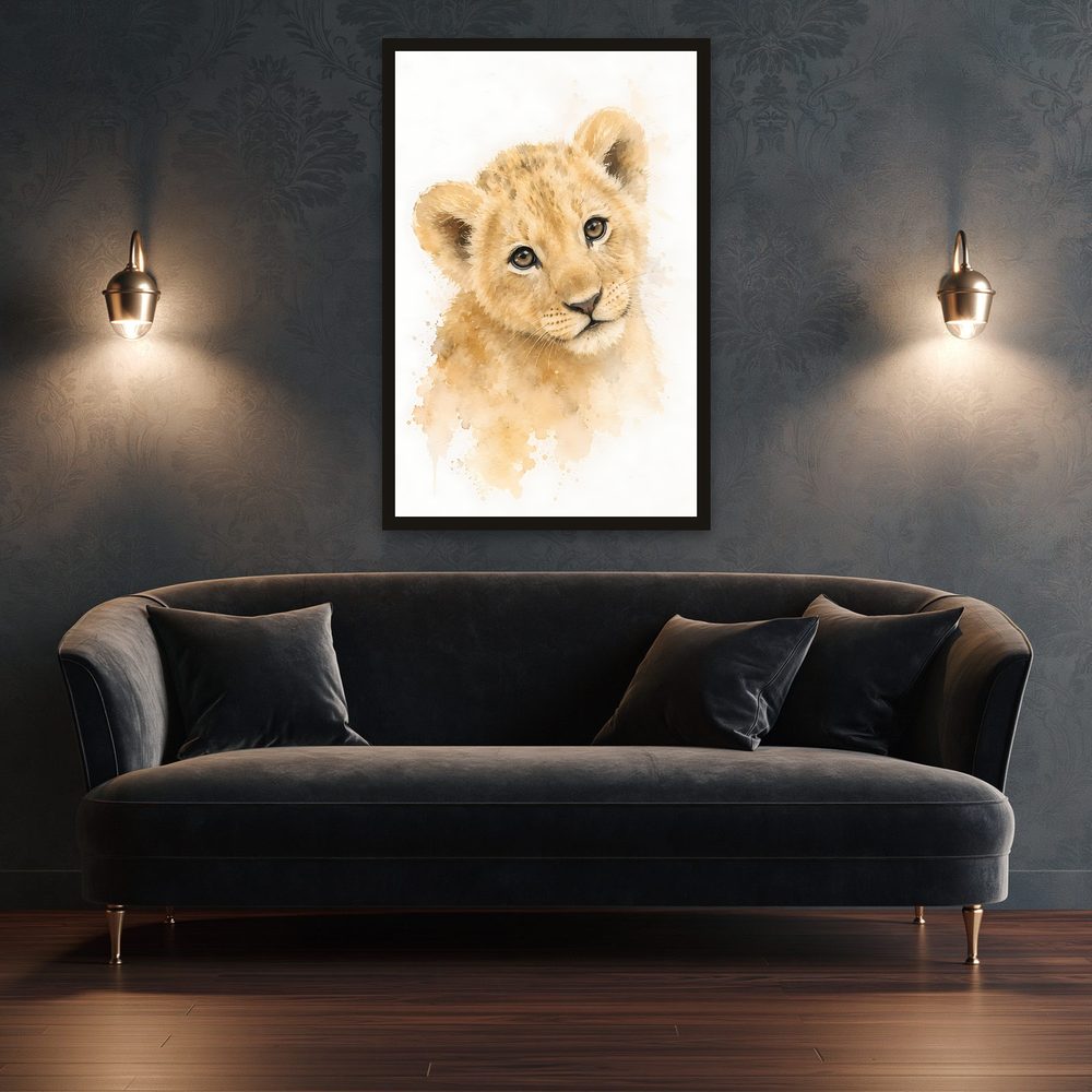 Lion Cub watercolor painting wall art by Brunelvi — Ansicht 3