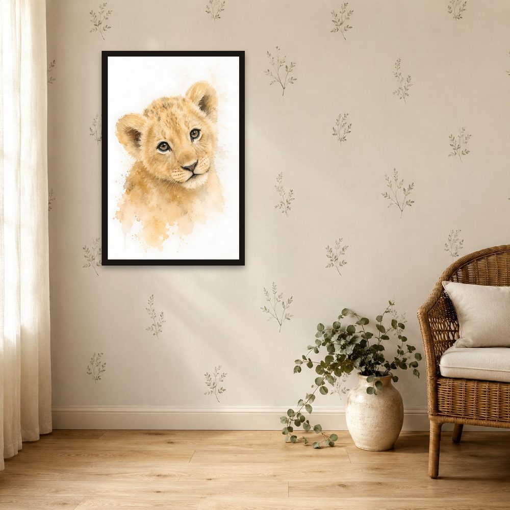 Lion Cub watercolor painting wall art by Brunelvi — Ansicht 4
