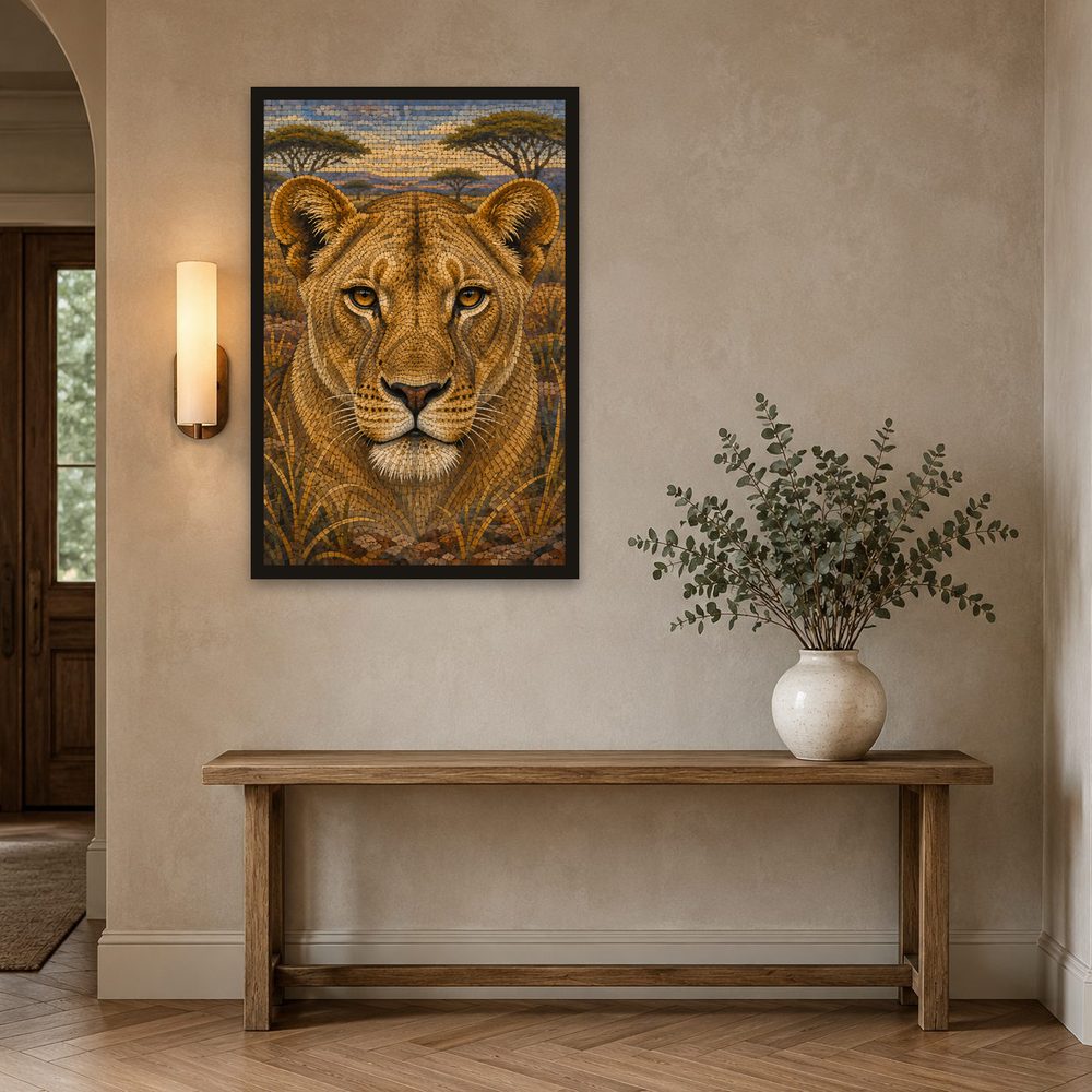 Lioness Mosaic mosaic art wall art by Brunelvi — Ansicht 2