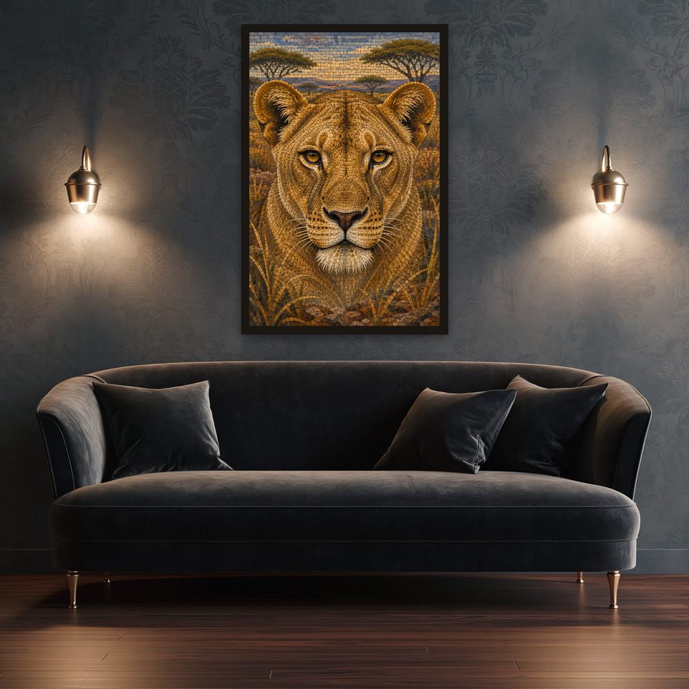 Lioness Mosaic mosaic art wall art by Brunelvi — Ansicht 3