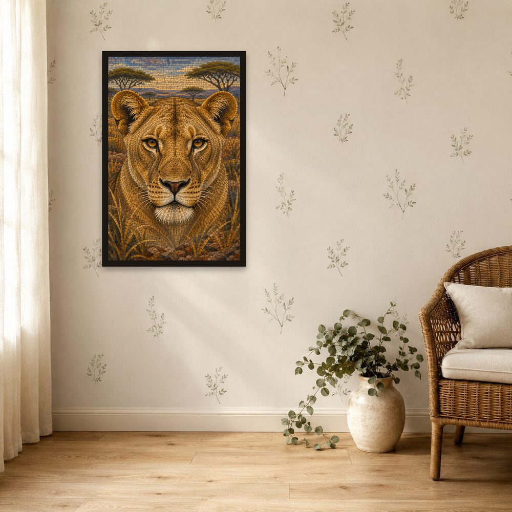 Lioness Mosaic mosaic art wall art by Brunelvi — Ansicht 4