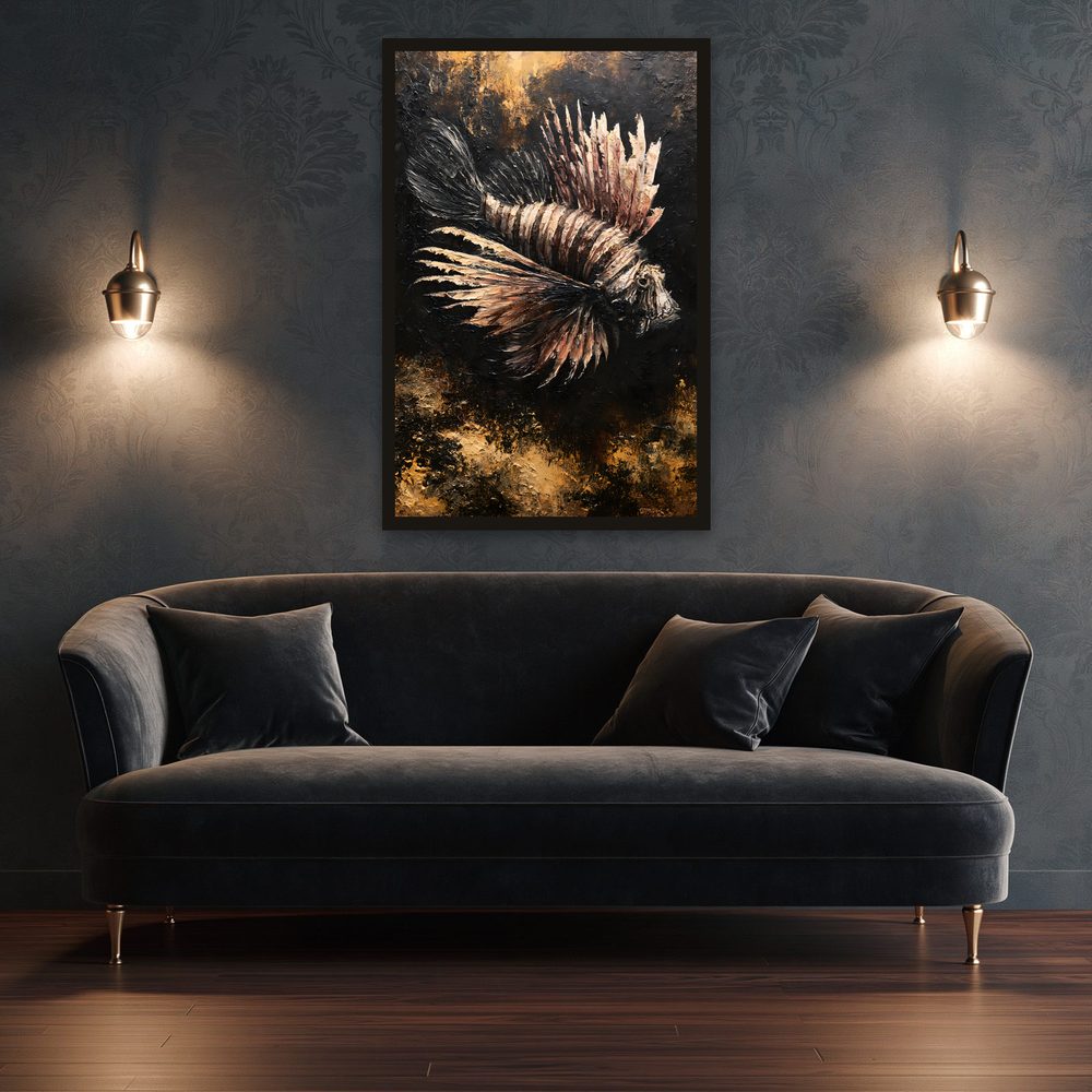 Lionfish impasto oil painting wall art by Brunelvi — Ansicht 3