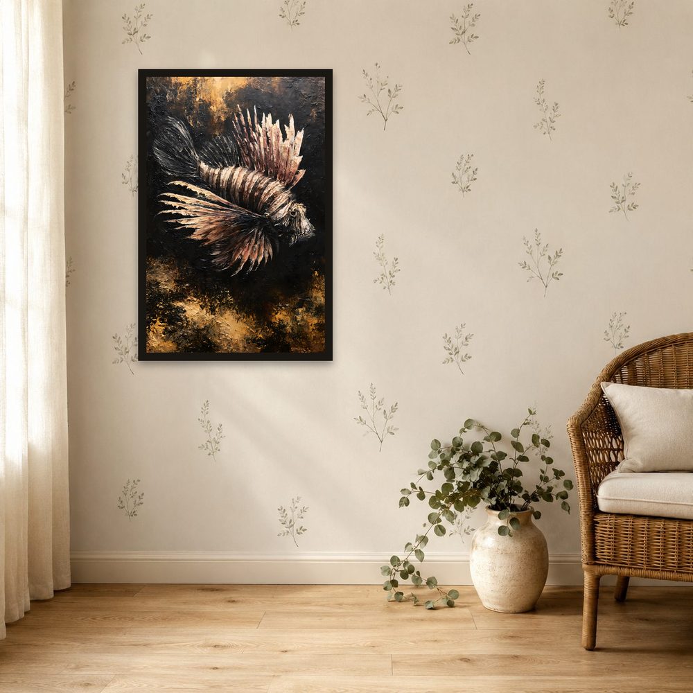 Lionfish impasto oil painting wall art by Brunelvi — Ansicht 4