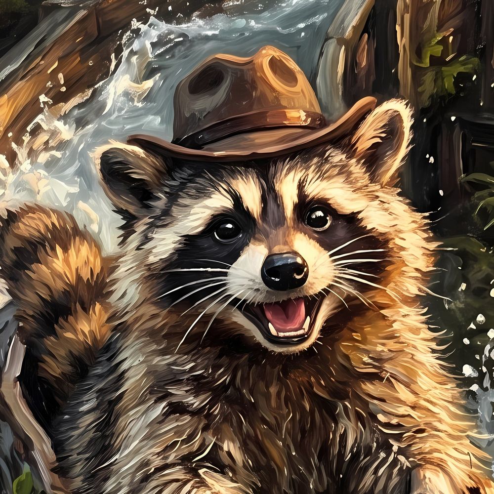 Log Flume Raccoon — kids & nursery wall art print by Brunelvi — view 2