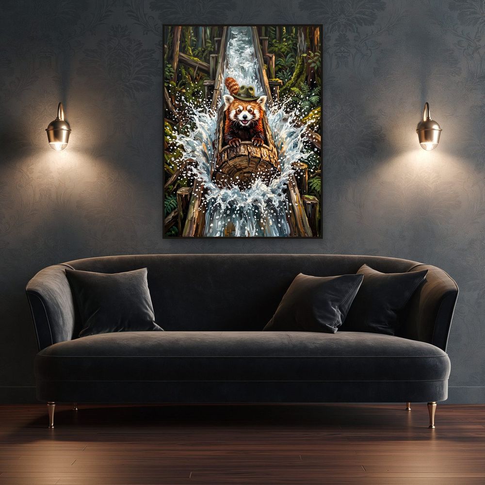 Log Flume Red Panda — kids & nursery wall art print by Brunelvi — view 4