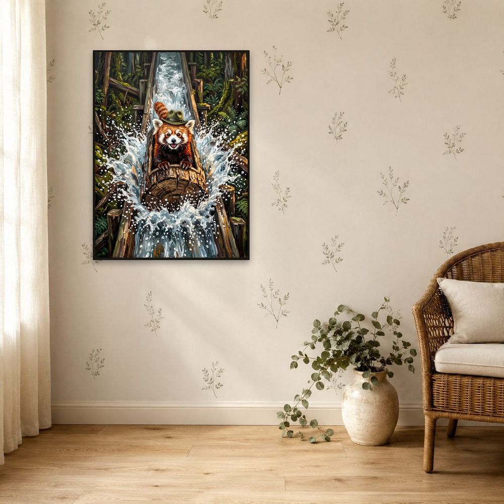 Log Flume Red Panda — kids & nursery wall art print by Brunelvi — view 5