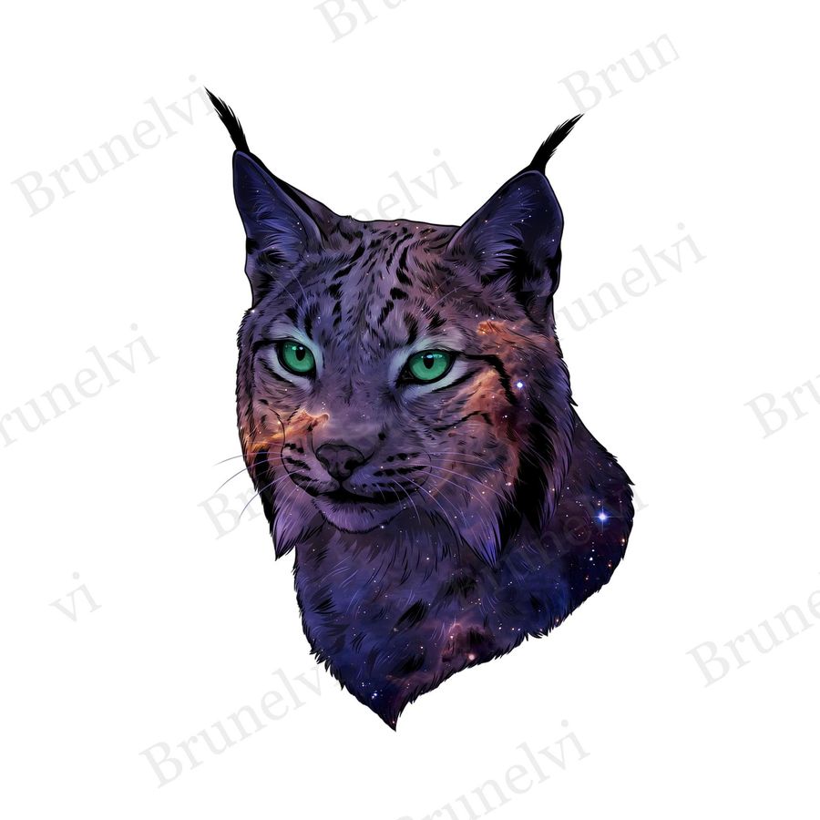 Lynx Nebula Portrait Clipart — bold clipart clipart by Brunelvi