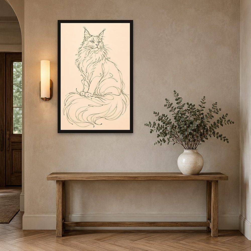 Maine Coon line art wall art by Brunelvi — Ansicht 2