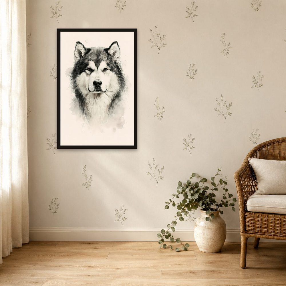 Malamute Vintage vintage illustration wall art by Brunelvi — Ansicht 4