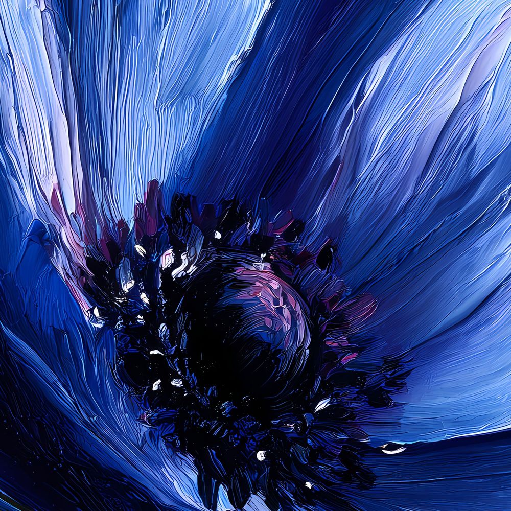 Midnight Blue Anemone — florals wall art print by Brunelvi — view 2