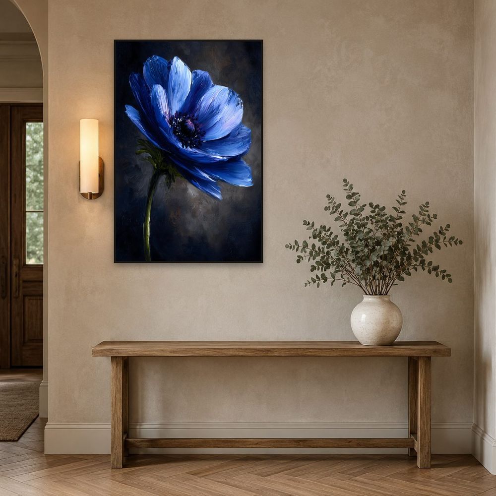 Midnight Blue Anemone — florals wall art print by Brunelvi — view 3