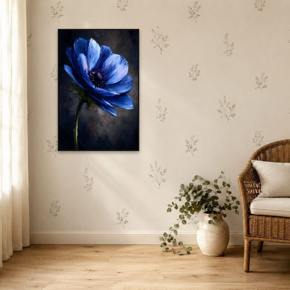 Midnight Blue Anemone — florals wall art print by Brunelvi — view 5