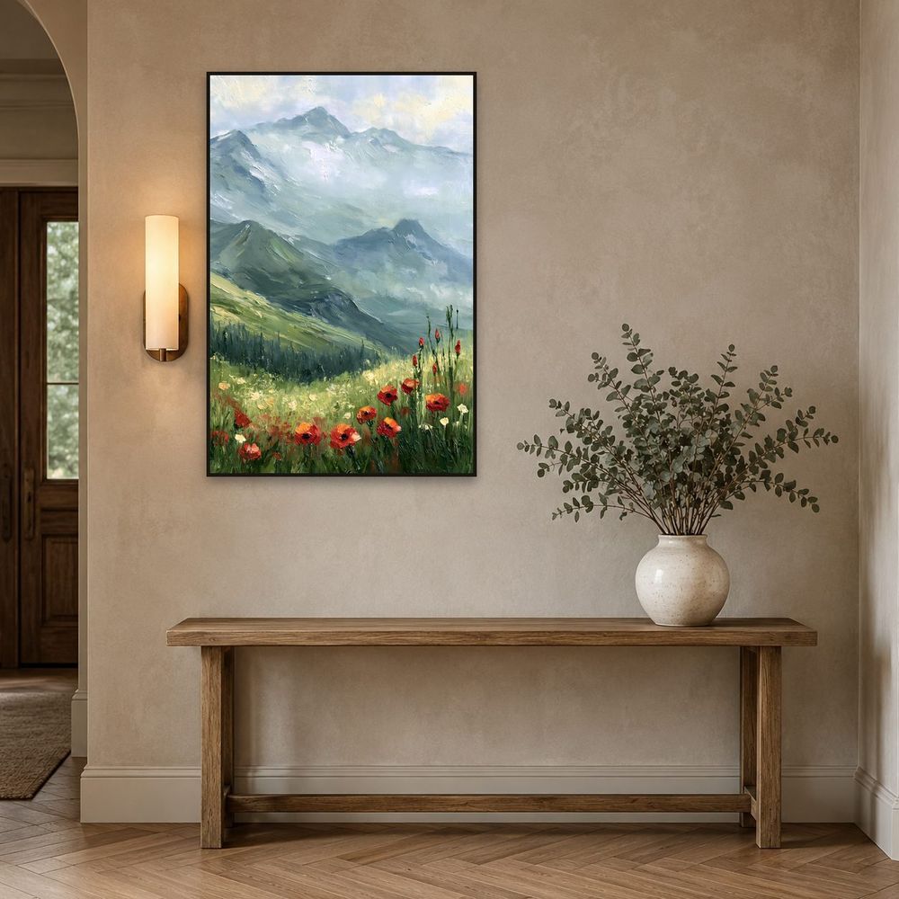 Misty Alpine Poppies — landscapes wall art print by Brunelvi — view 3
