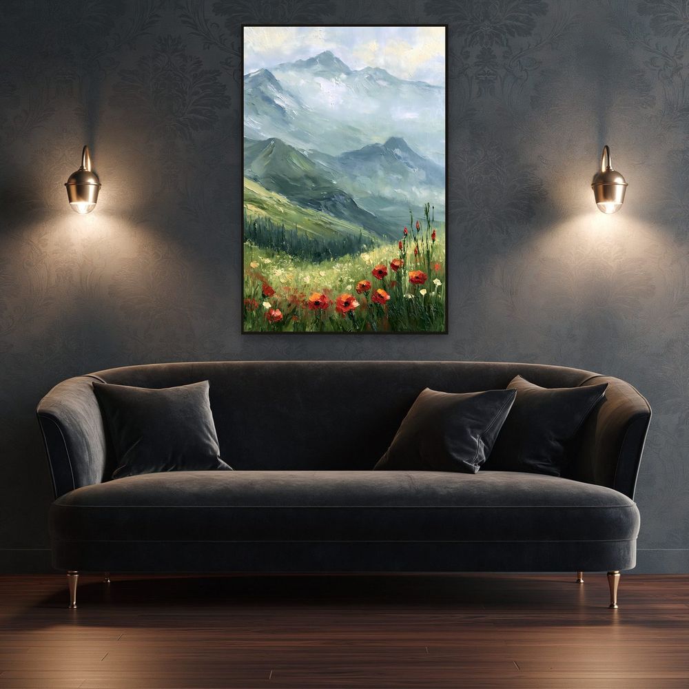 Misty Alpine Poppies — landscapes wall art print by Brunelvi — view 4