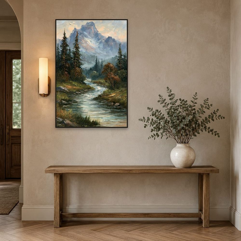 Misty Blue Peak River — landscapes art print by Brunelvi — view 3