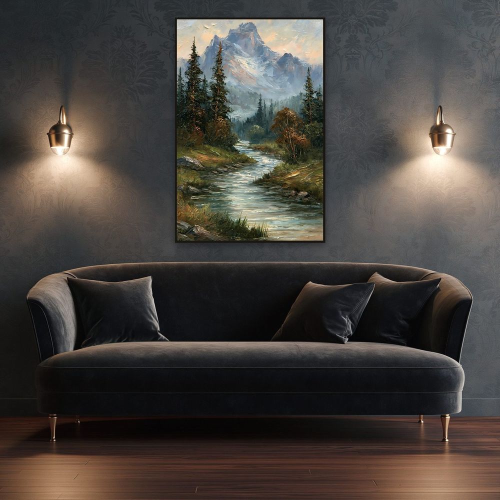 Misty Blue Peak River — landscapes art print by Brunelvi — view 4